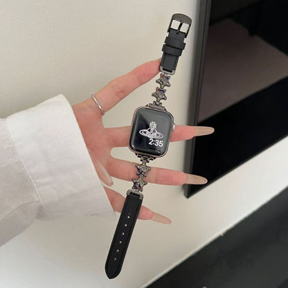 PallaBand Star Dot Diamond Metal Splicing Leather Strap (iWatch) - ANI-TECH