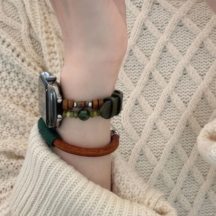 PallaBand Leather Stitched Natural Stone Strap (For iWatch) - ANI-TECH