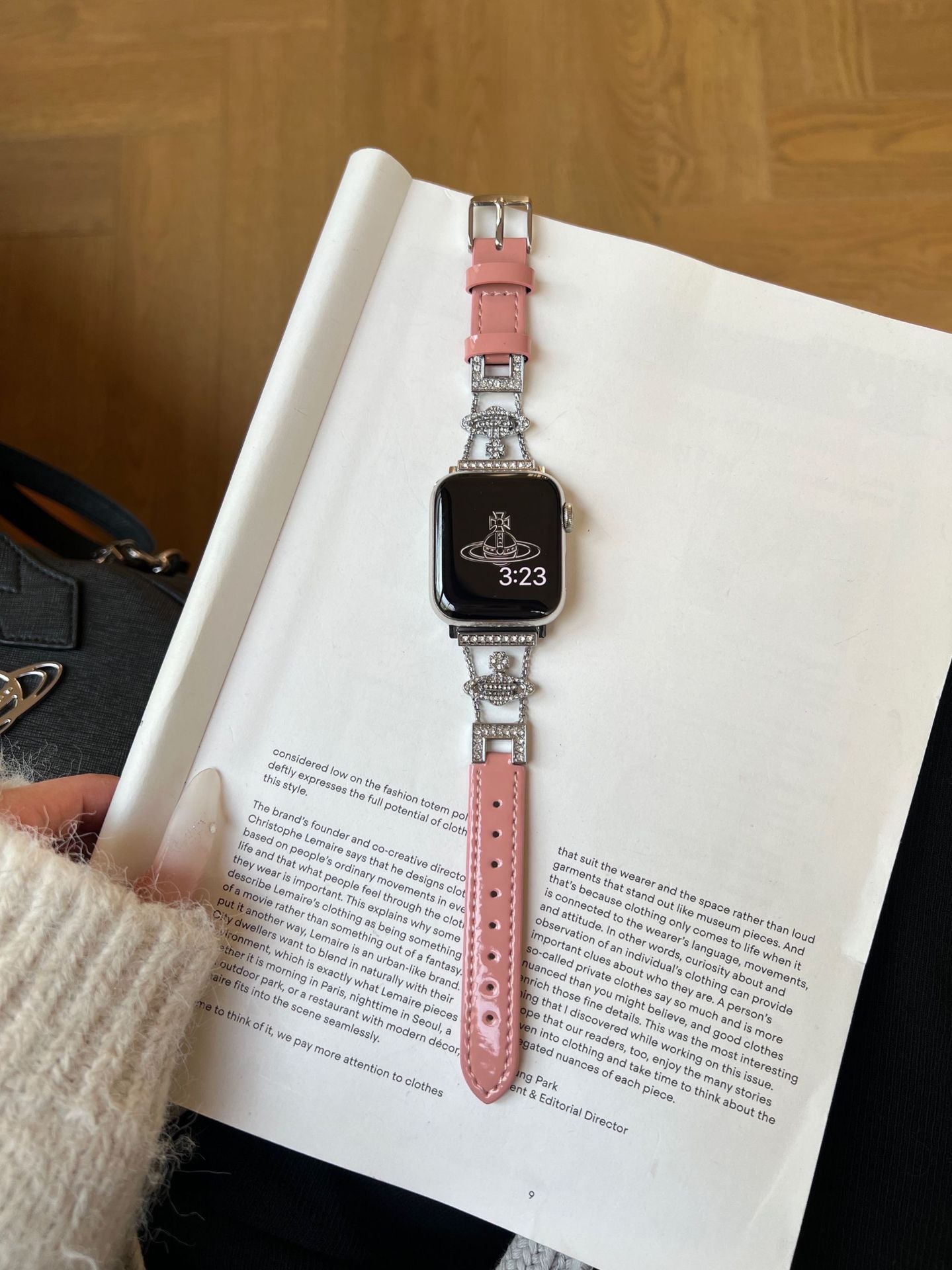 PallaBand Saturn Queen Mother Lacquered Leather Strap (iWatch) - ANI-TECH