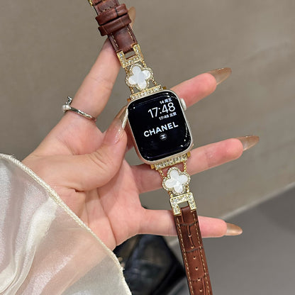 Four-leaf clover diamond strap