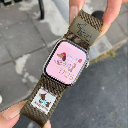 PallaBand Cute Dachshund Braided Magnetic Buckle Strap (For iWatch) - ANI-TECH