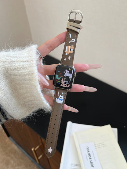 Leather Embroidered Kitten Strap - ANI-TECH