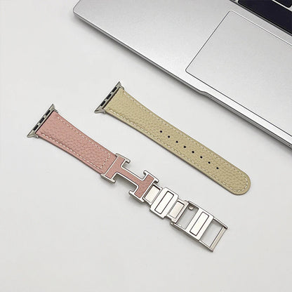PallaBand Magnetic Buckle Lychee Leather Strap (For iWatch) - ANI-TECH